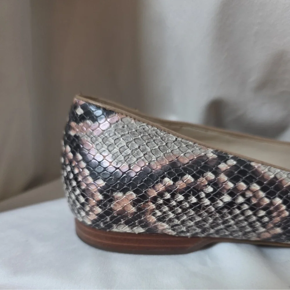 Cole Haan Snake Print Slingback Block Heel Pointed Toe Shoes Sz 9.5